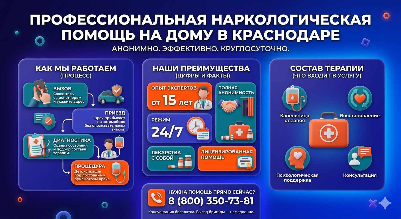 Инфографика о принципах лечения алкоголизма на дому в Чермене: этапы вызова нарколога, преимущества анонимной детоксикации и состав медицинской помощи.